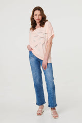 Sparkly Embellished Relaxed T-Shirt