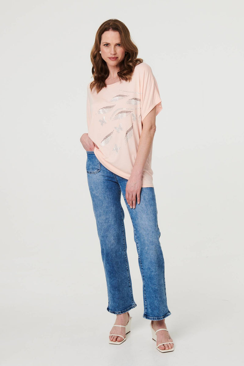 Sparkly Embellished Relaxed T-Shirt