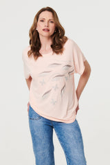 Sparkly Embellished Relaxed T-Shirt