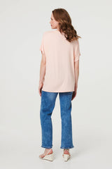 Sparkly Embellished Relaxed T-Shirt