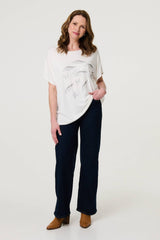 Sparkly Embellished Relaxed T-Shirt
