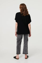 Sparkly Feather Print Relaxed T-Shirt