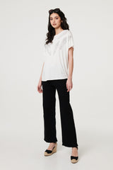 Sparkly Feather Print Relaxed T-Shirt