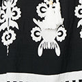 Ikat Print Tassel Tie Neck Blouse