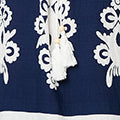 Ikat Print Tassel Tie Neck Blouse