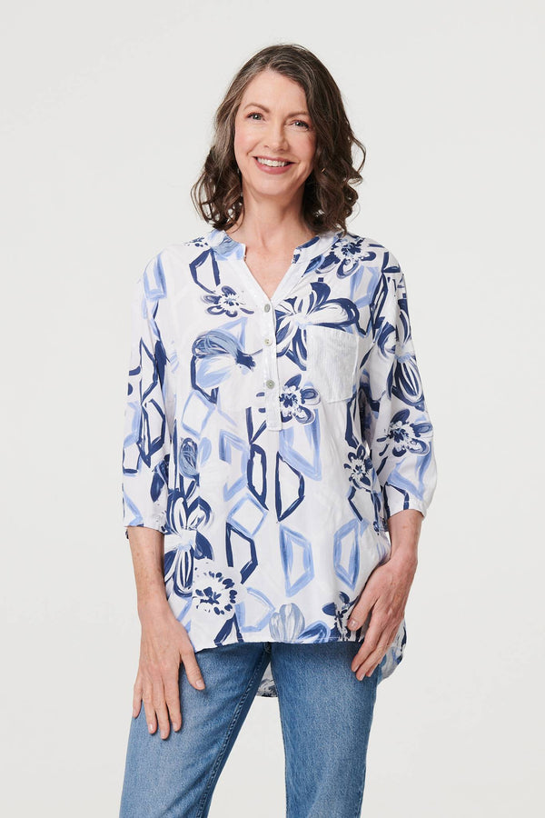 Floral Sequin Embellished Blouse Top