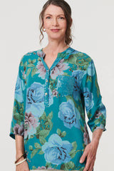 Floral Sequin Embellished Relaxed Blouse