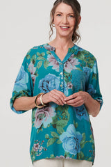 Floral Sequin Embellished Relaxed Blouse