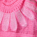 Floral Diamante Stud 3/4 Sleeve Knit Top