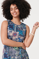 Paisley Sleeveless Round Neck Top