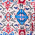 Ikat Print 3/4 Sleeve V-Neck Blouse