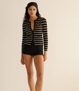 THERESE CARDIGAN -- NOIR ALLAIRE STRIPE