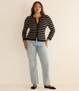 THERESE CARDIGAN -- NOIR ALLAIRE STRIPE